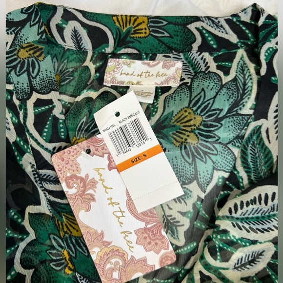 Band Of The Free THE BONNIE EMERALD FLORAL LONG SLEEVE BODYSUIT Size Small - Picture 3 of 10